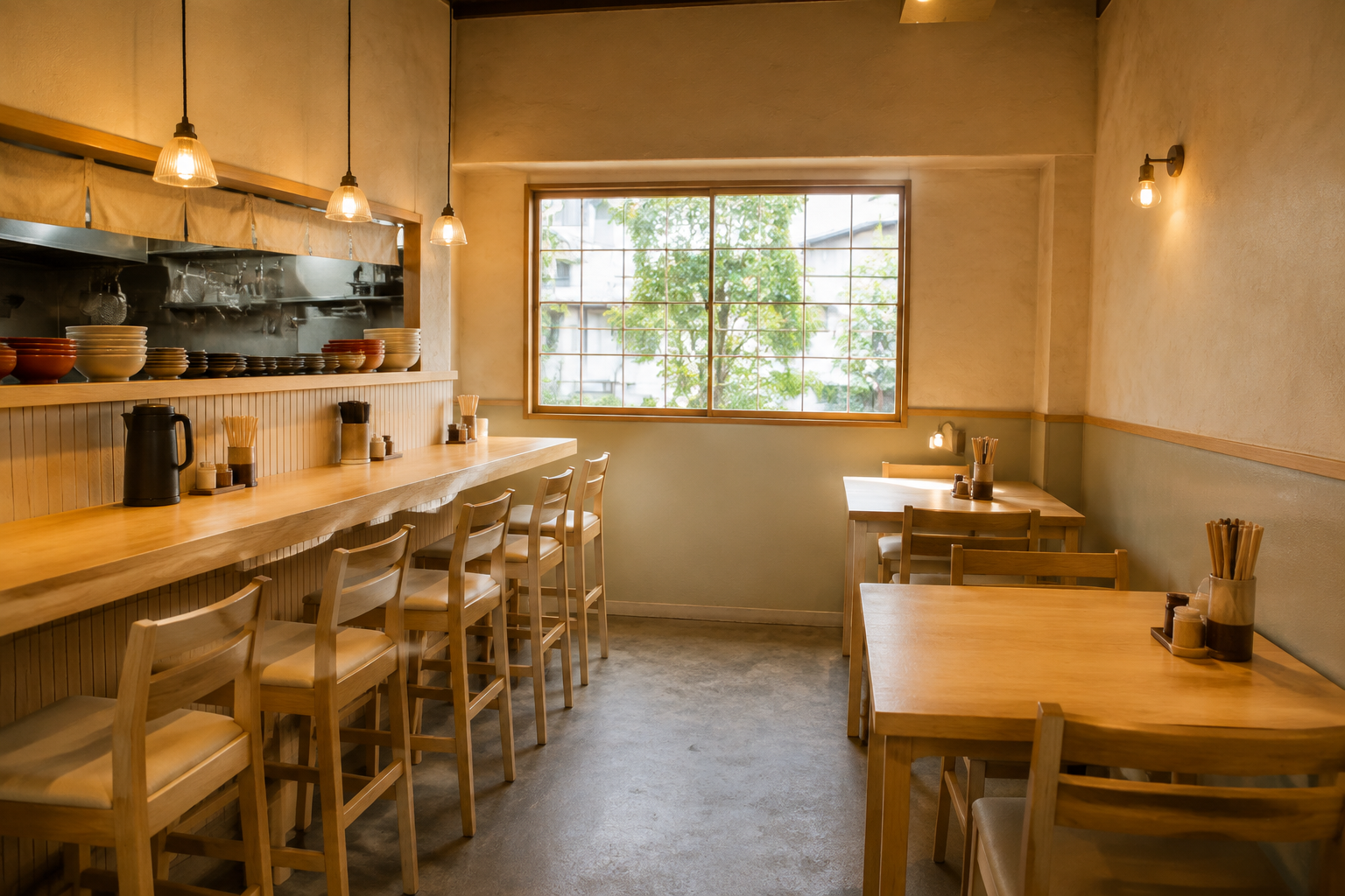 店内と座席のAI生成イメージ